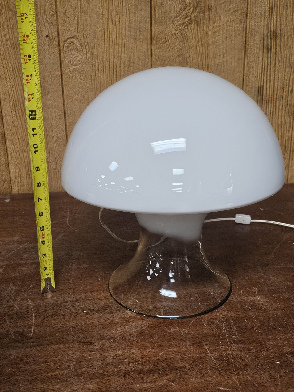 MCM Postmodern Italian Murano Glass Mushroom Table Lamp Gino Vistosi 14.5" Tall