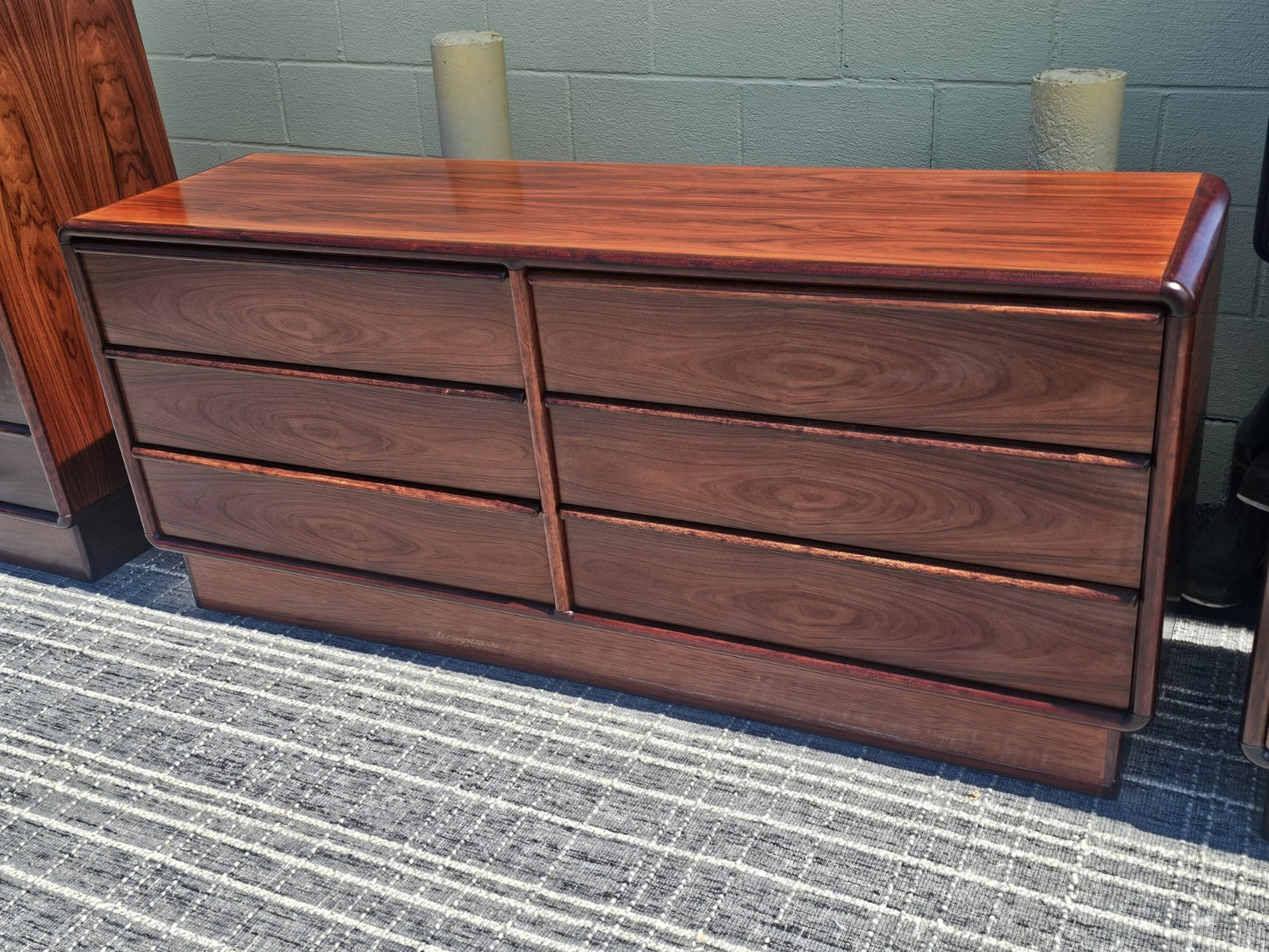 MCM Danish Rosewood Dresser Set By Kibaek Mobelfabrik Long Dresser Bedroom 