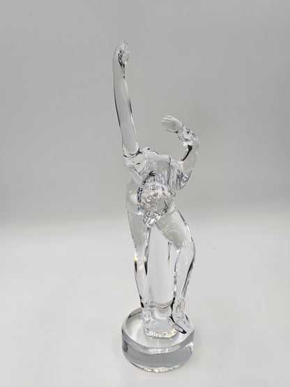 Baccarat Crystal Ice Skater Lady Girl Figurine Sculpture 11.75" Signed France 
