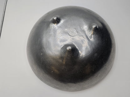MCM Bruce Fox Design Aluminum Metal Biomorphic Footed Bowl 12.75 In