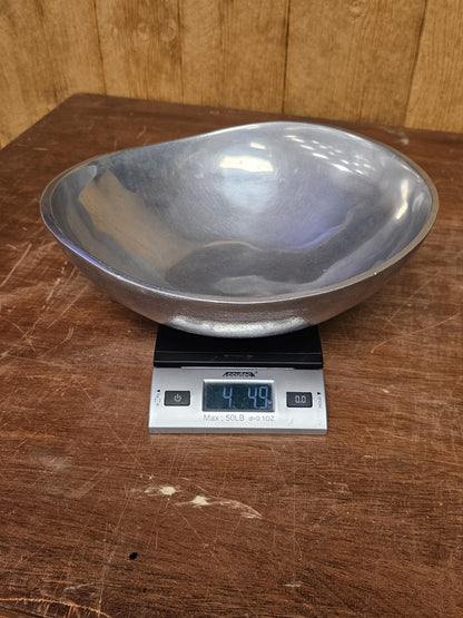 MCM Bruce Fox Design Aluminum Metal Biomorphic Footed Bowl 12.75 In
