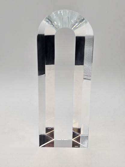 Hoya Crystal “Portal” Sculpture By Toshio Sugasawa 8.25" T x 3" x 2" Light Decor