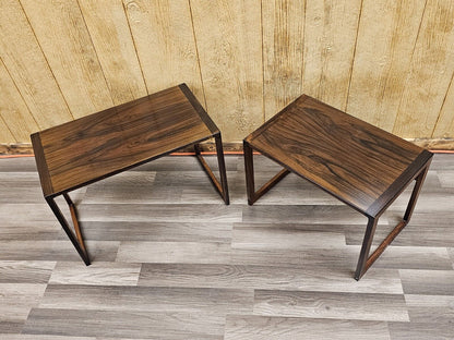 MCM Rosewood Nesting Tables Danish Scandinavian Set Of 2 Vildbjerg Mobelfabrik