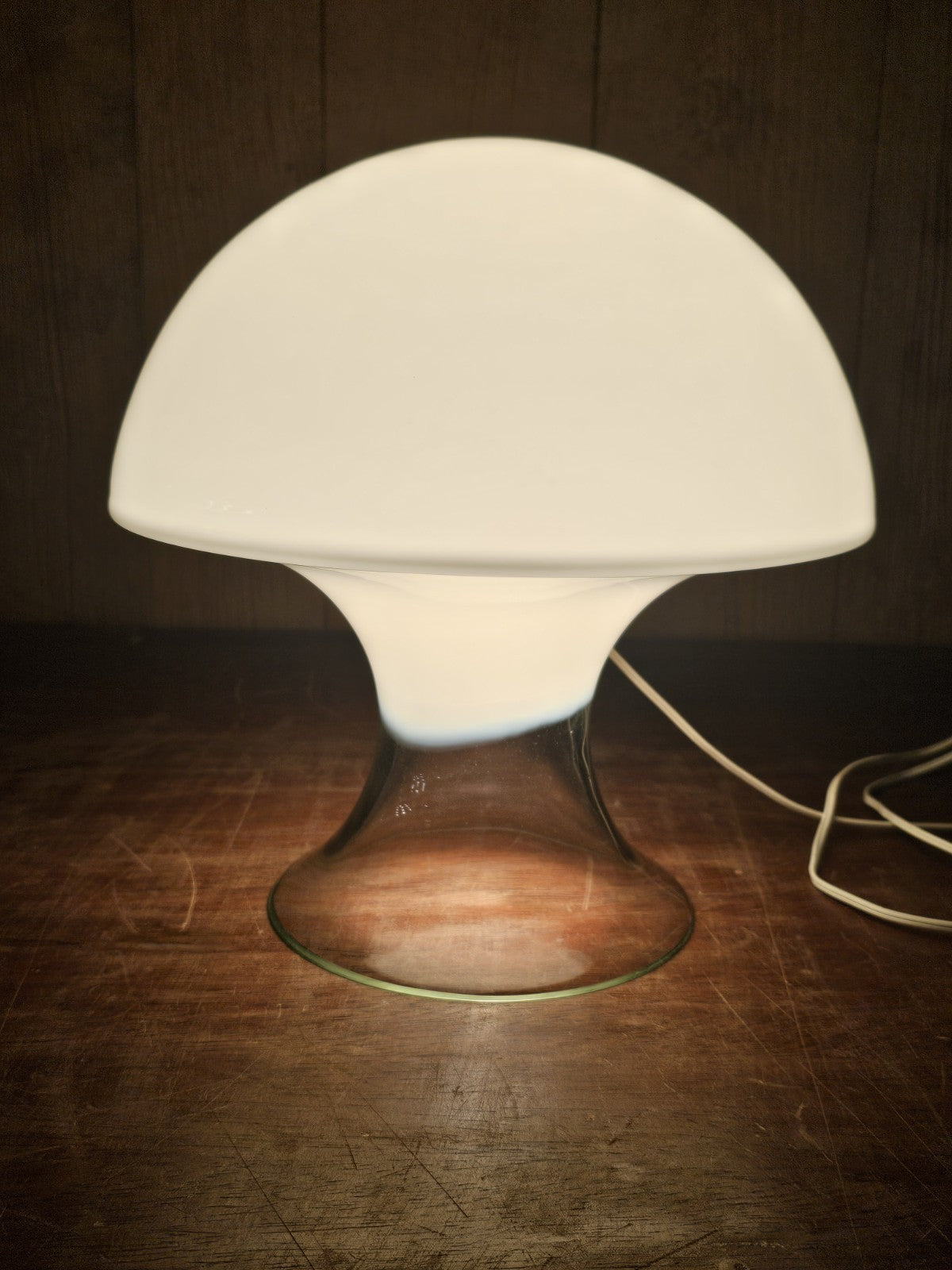MCM Postmodern Italian Murano Glass Mushroom Table Lamp Gino Vistosi 14.5" Tall