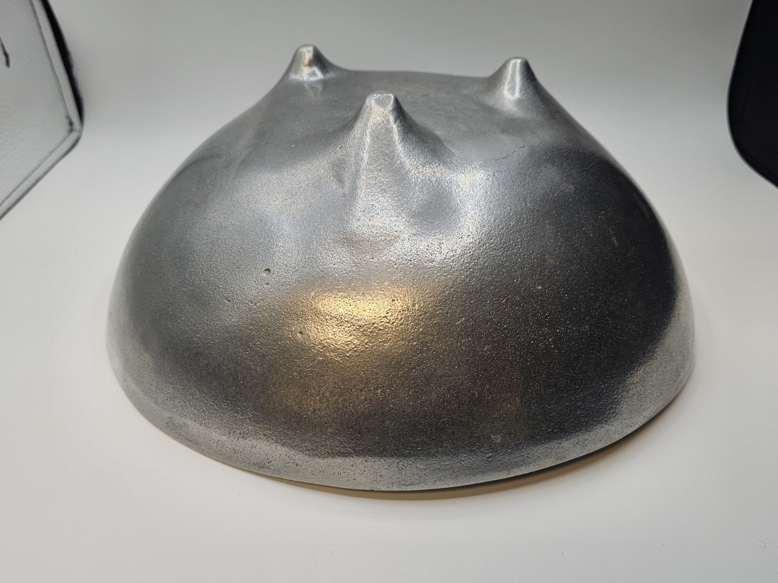 MCM Bruce Fox Design Aluminum Metal Biomorphic Footed Bowl 12.75 In