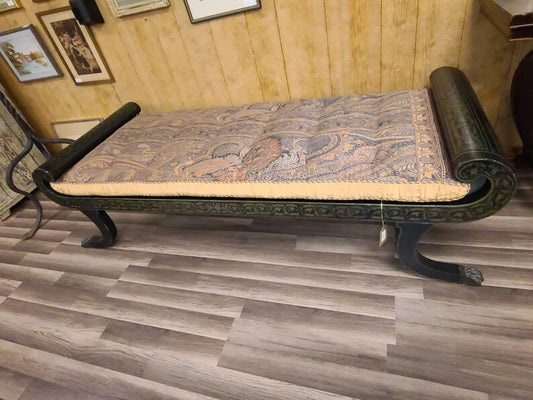 Antique 19th Century Bed Bench with Silk Cushion Great Condition French Style
