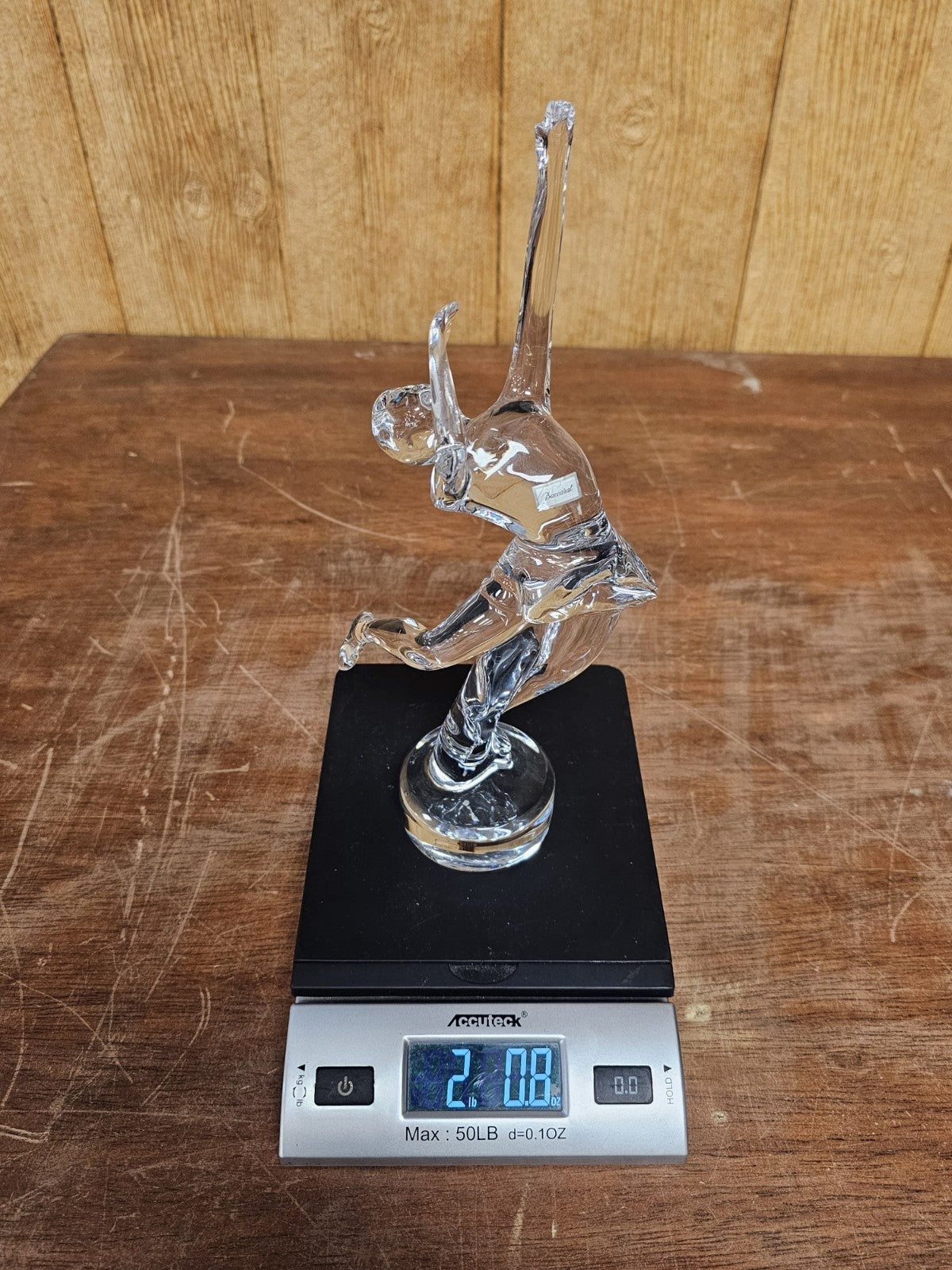 Baccarat Crystal Ice Skater Lady Girl Figurine Sculpture 11.75" Signed France 