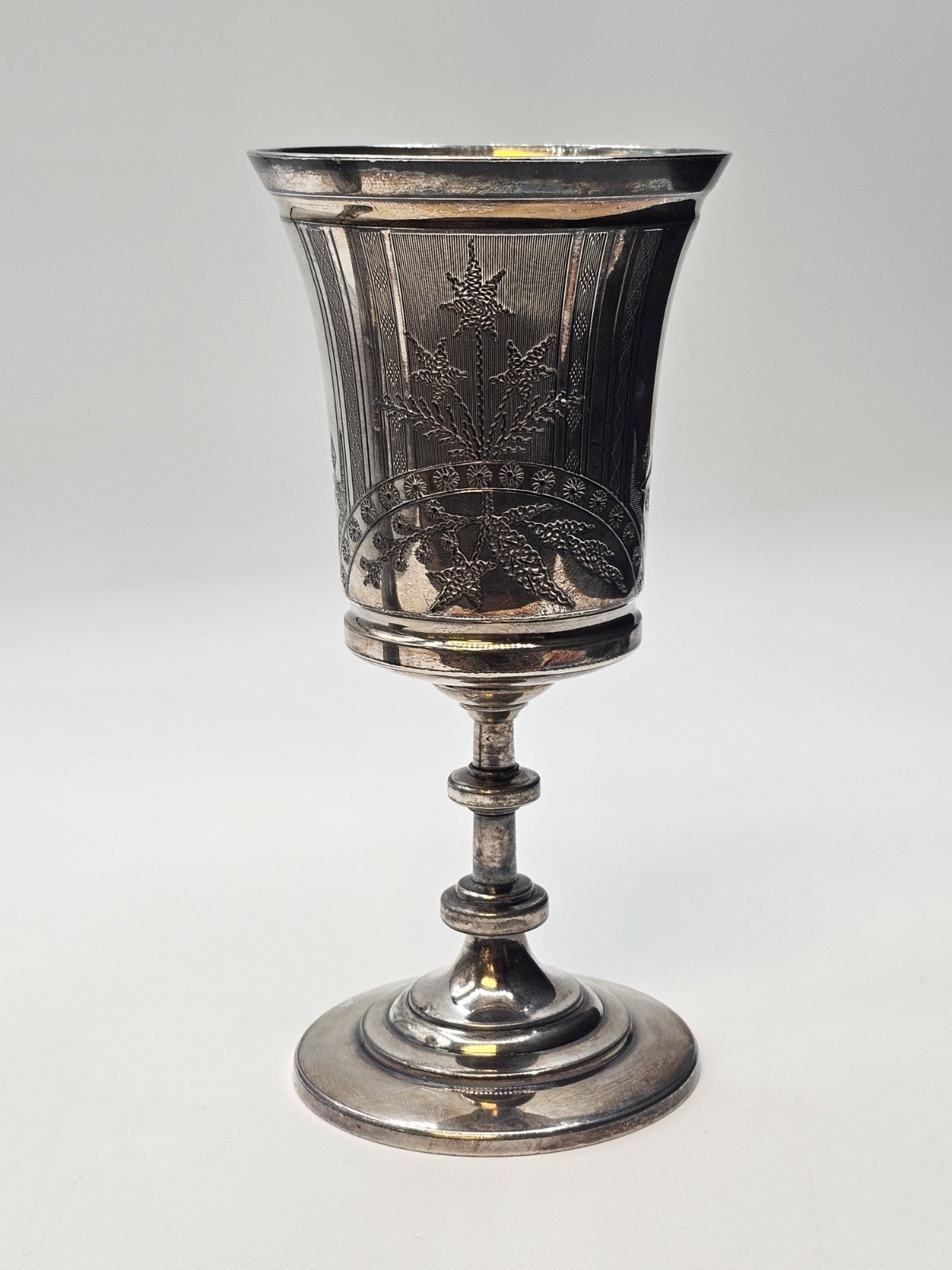 Reed & Barton Silver Plated Goblet Chalice Champagne Goblet Pair Very Ornate