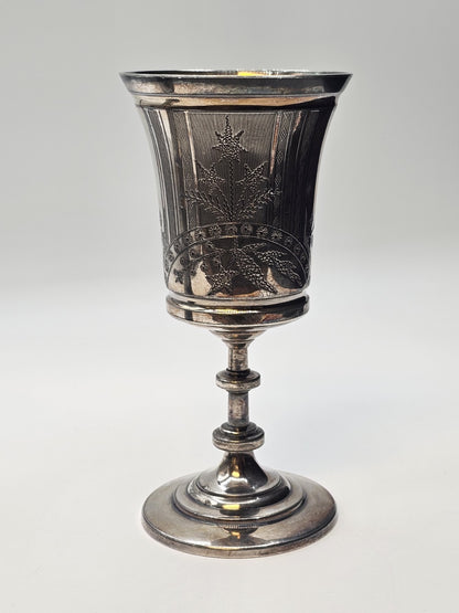 Reed & Barton Silver Plated Goblet Chalice Champagne Goblet Pair Very Ornate