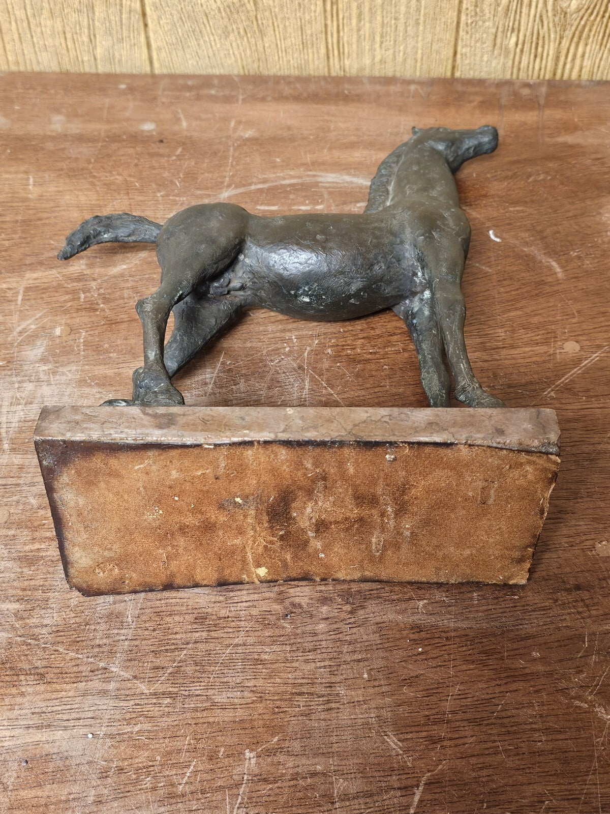 Vtg MCM Modernist Figural Bronze Horse By Pino Conte Italian "Cavallo" 14.5" T