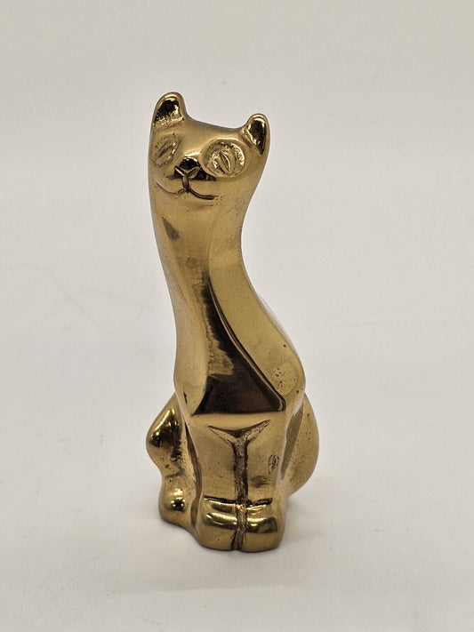 Rose Handwerk Mid Century Brass Cat 220 Grams 3 Inches Tall