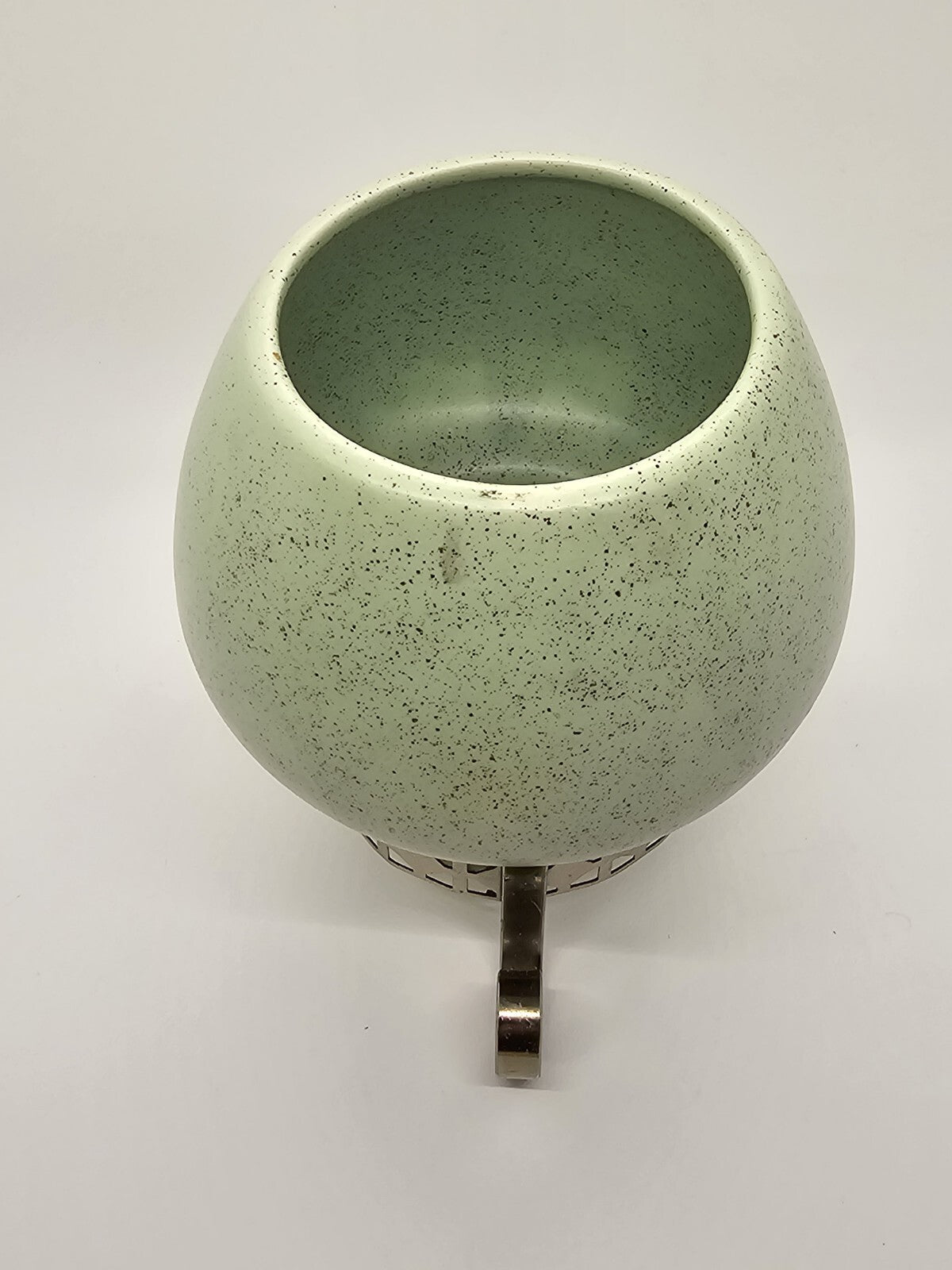 Stanford Sebring Pottery Atomic Age MCM Vase With Tripod Vase Mint Green