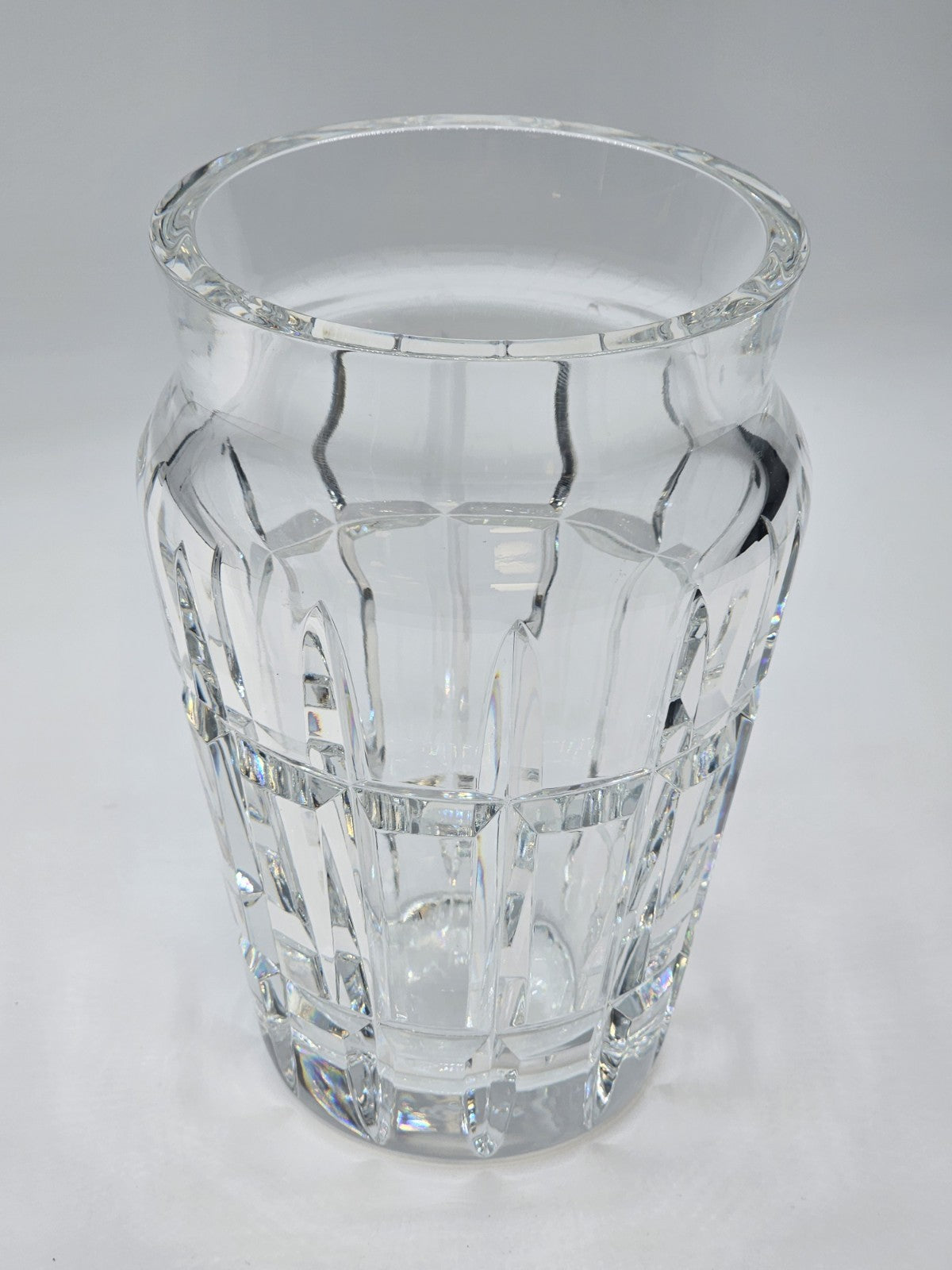 Baccarat Nadine Crystal Floral Vase 6.75” Tall Signed Baccarat France 4.5" Wide