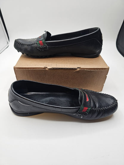Gucci Moccasins Loafers Flats Size 35.5 Used Black Some Wear