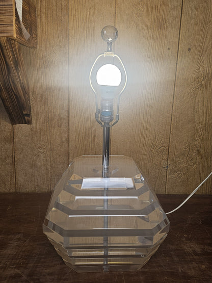 Post Modern Chunky Stacked Mobile Lucite Table Lamp George Bullio 23.5 In Tall