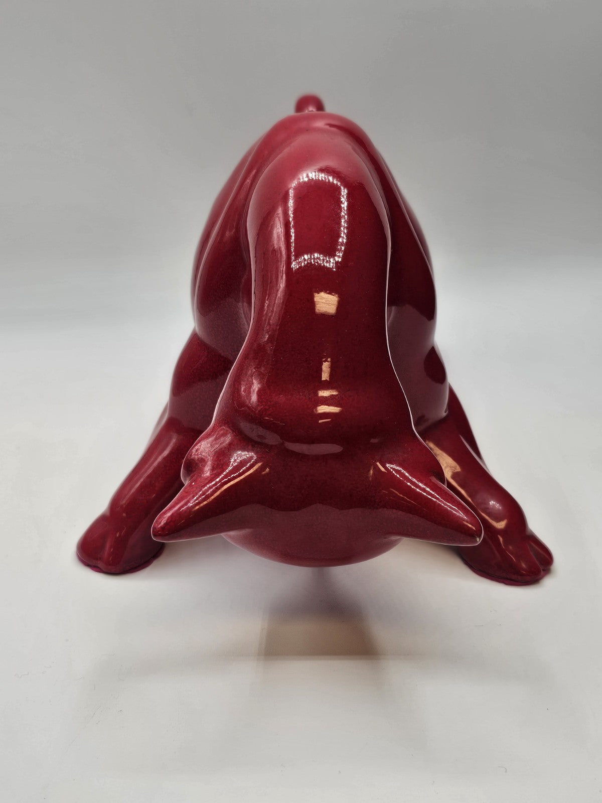 Vtg MCM Royal Haeger Red Glazed Charging Bull Sculpture Ceramic Pottery 14.5 In