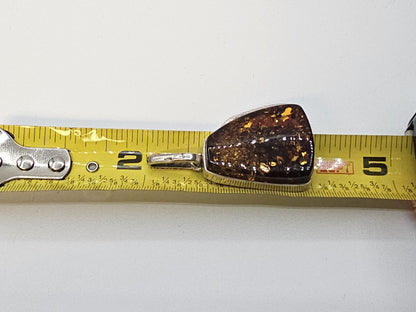 Vtg Natural Baltic Amber Gemstone 925 Sterling Silver Jewelry Pendant 2 In Long
