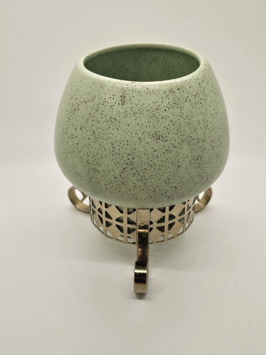 Stanford Sebring Pottery Atomic Age MCM Vase With Tripod Vase Mint Green