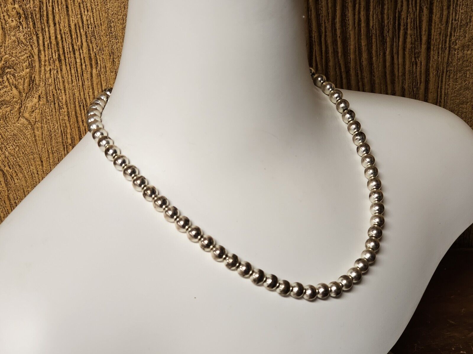 Vintage 925 Sterling Pearl Necklace 20.5 Inch Long 31.5 Grams 