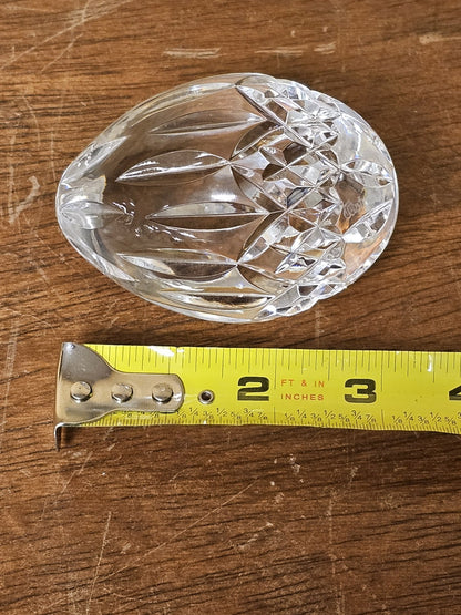 Waterford Crystal Lismore Annual Repousse Egg W Silver Plate Stand 1993 Ireland