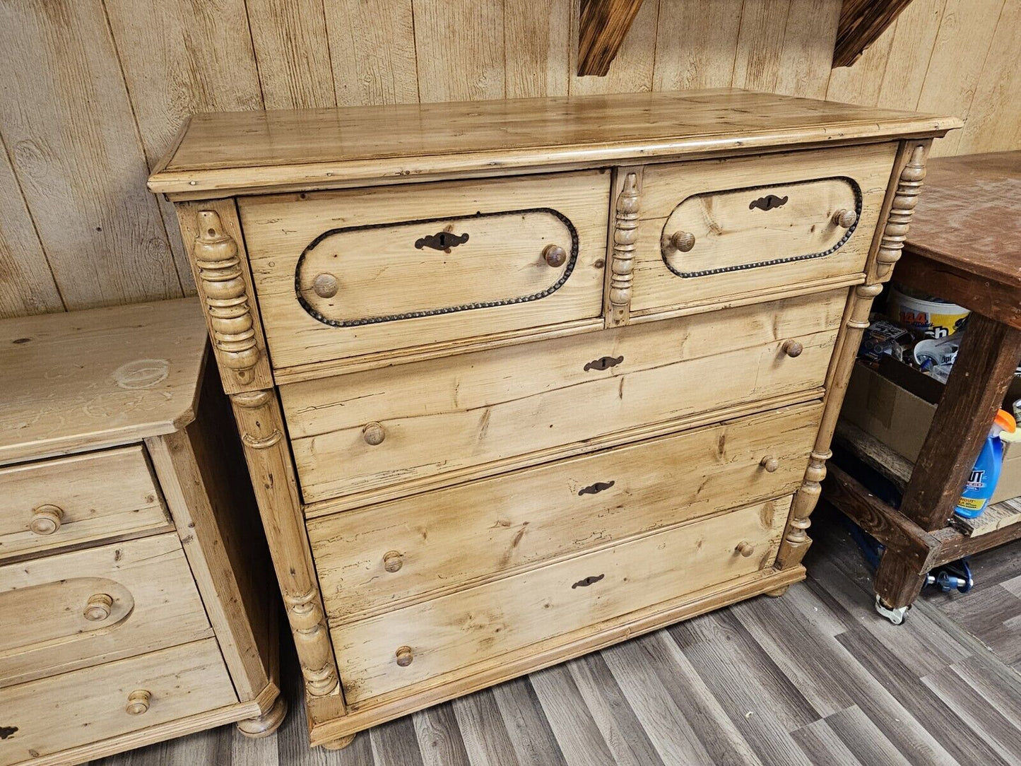 Reproduction Of Antique Pine Chest of 5 Drawers By Great British Pine Mine In MD