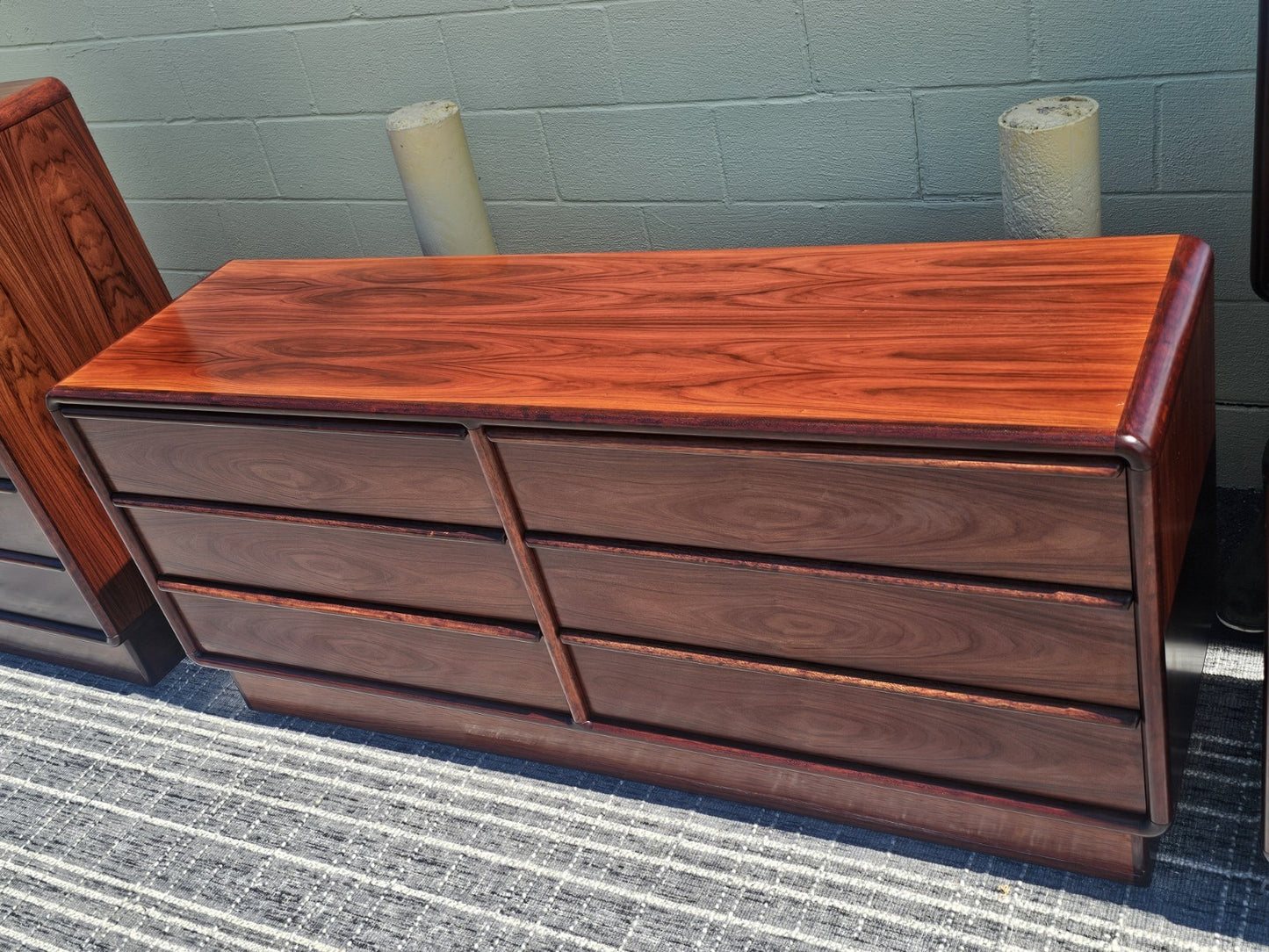 MCM Danish Rosewood Dresser Set By Kibaek Mobelfabrik Long Dresser Bedroom 
