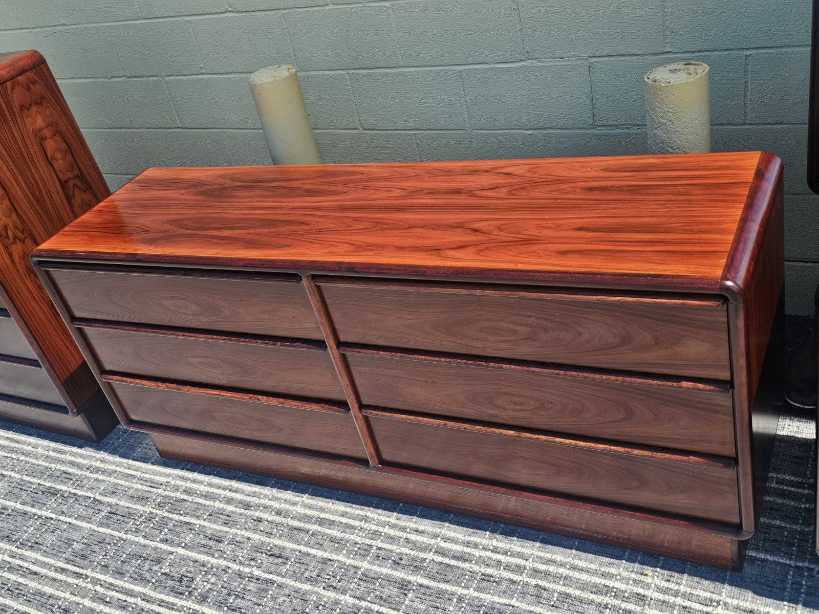 MCM Danish Rosewood Dresser Set By Kibaek Mobelfabrik Long Dresser Bedroom 