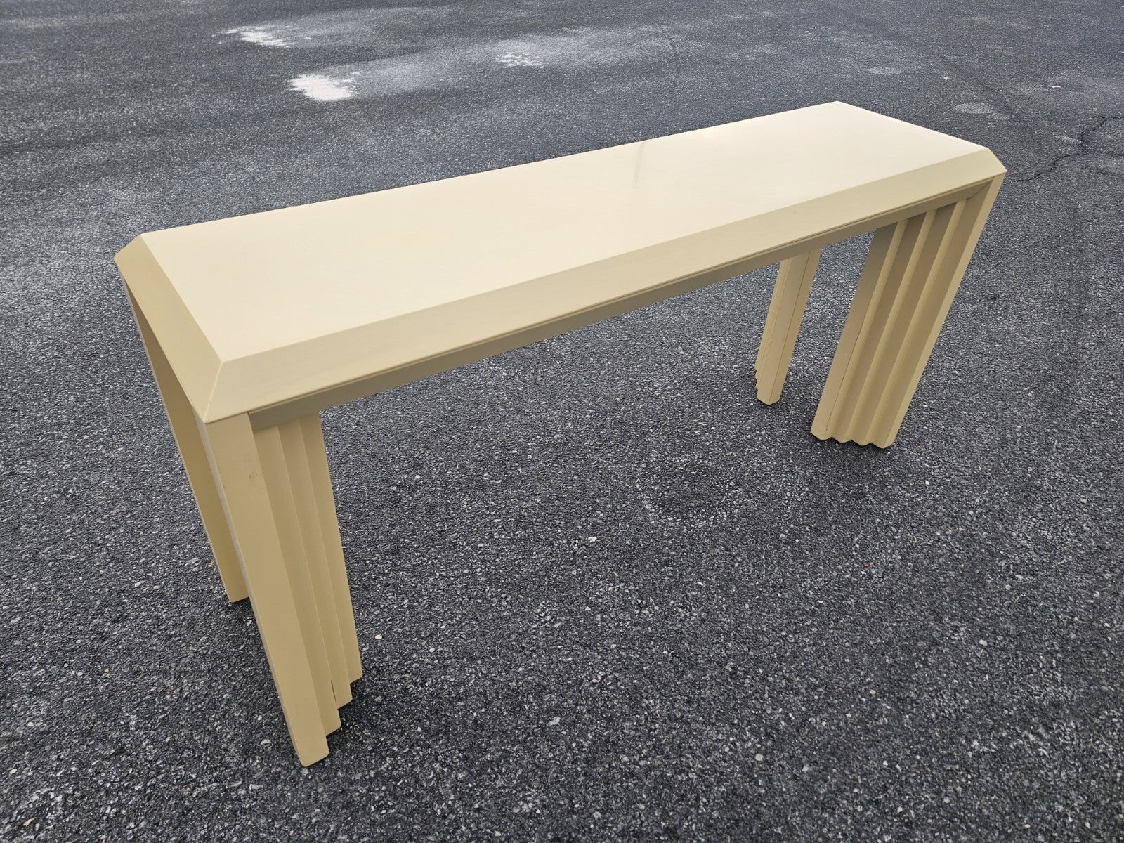 Vtg Post Modern Lacquered Console Table & Side Table Stool Pair Lane Furniture 