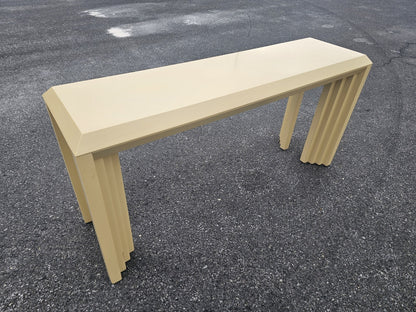Vtg Post Modern Lacquered Console Table & Side Table Stool Pair Lane Furniture 