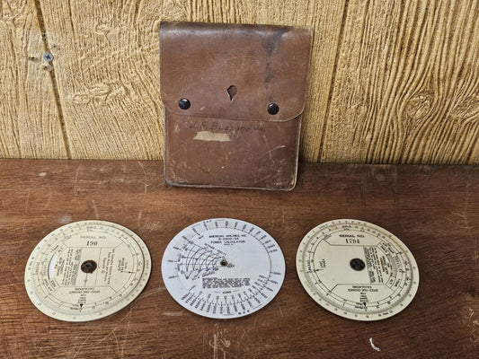 Vtg American Airlines Air Navigation True Air Speed Computer Slide-Rule Set Of 3