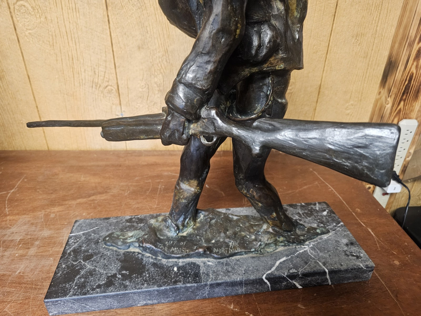George Northrup "Out Of The Marsh" #5 Duck Hunter Bronze Sculpture 66 Pounds 