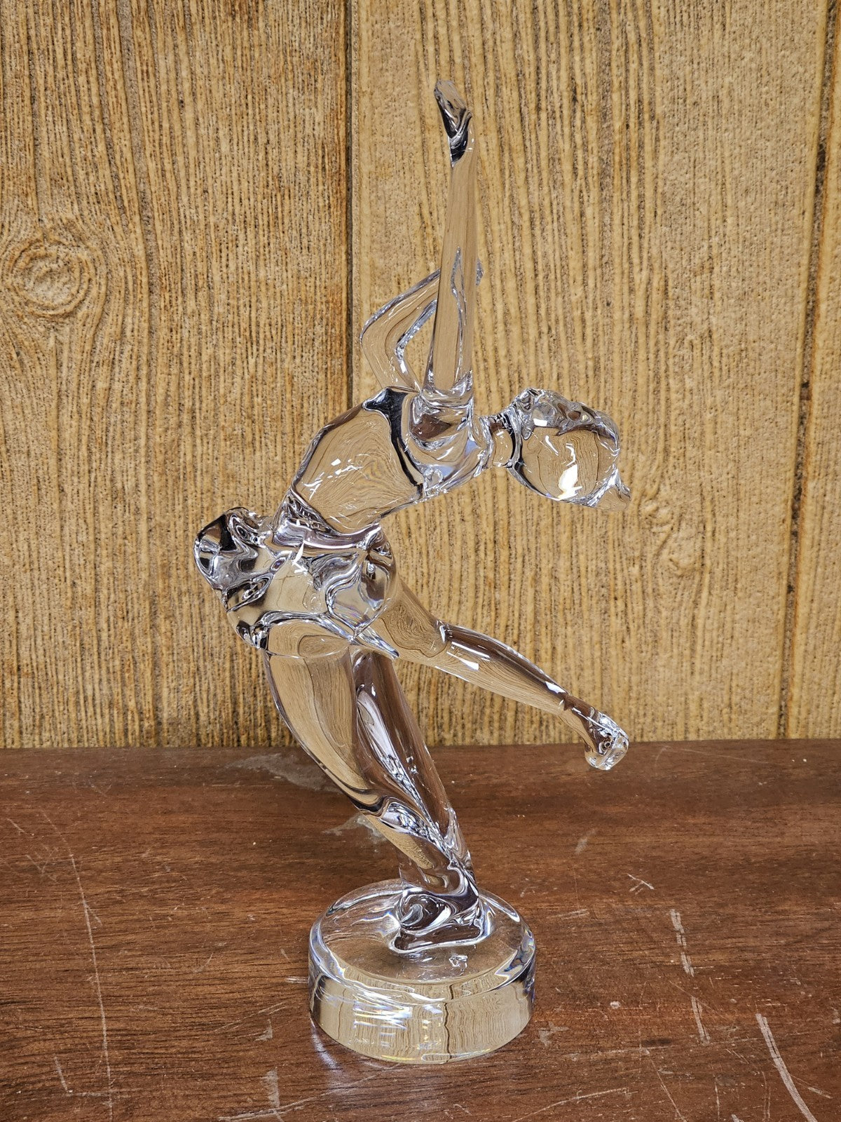 Baccarat Crystal Ice Skater Lady Girl Figurine Sculpture 11.75" Signed France 