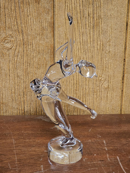 Baccarat Crystal Ice Skater Lady Girl Figurine Sculpture 11.75" Signed France 