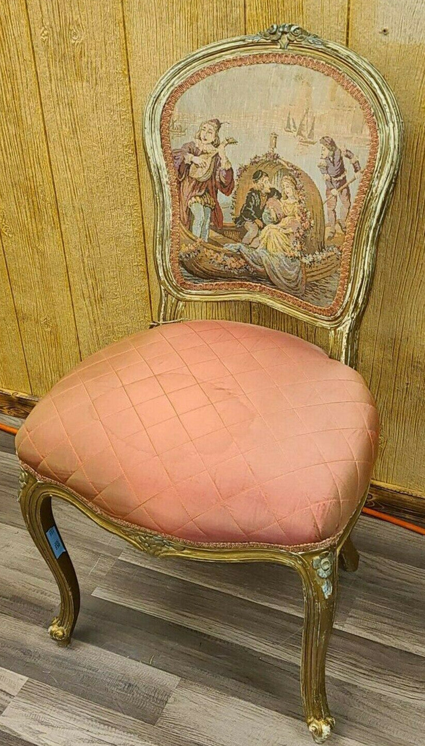 French Style Bedroom Chair with Needlepoint Back Local Pick Up