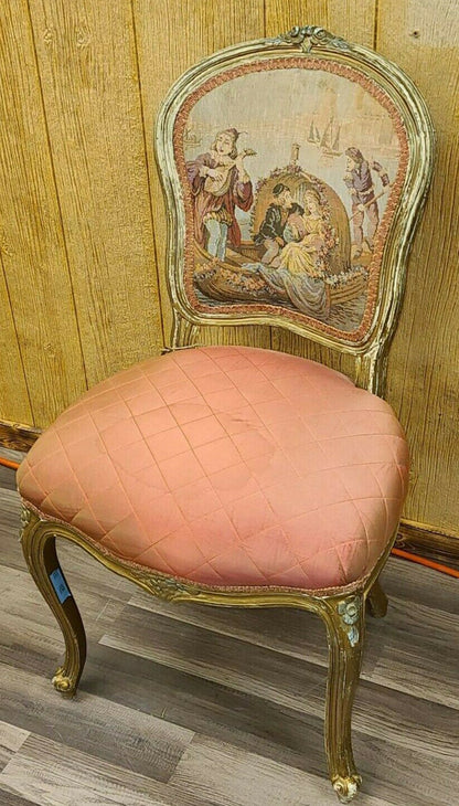 French Style Bedroom Chair with Needlepoint Back Local Pick Up