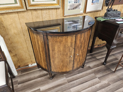 Modern Demi Lune Console Cabinet W Slate Marble Top By Theodore Alexander?