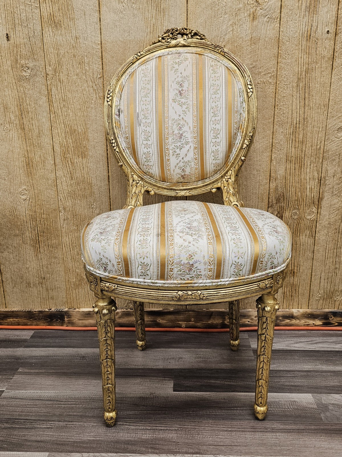 Antique French Louis XVI Style Bedroom Chair Very Ornate