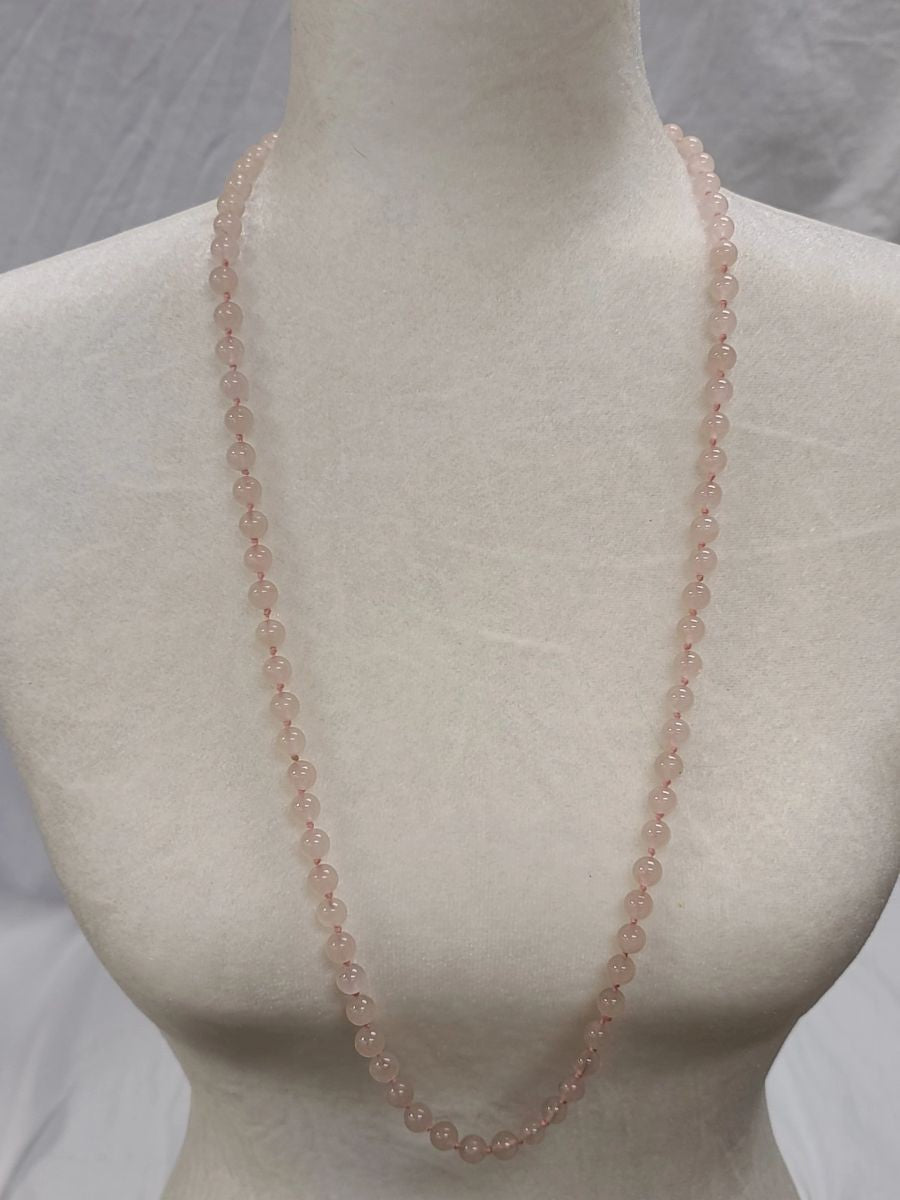 Pink Quartz Love Gemstone Beaded Necklace