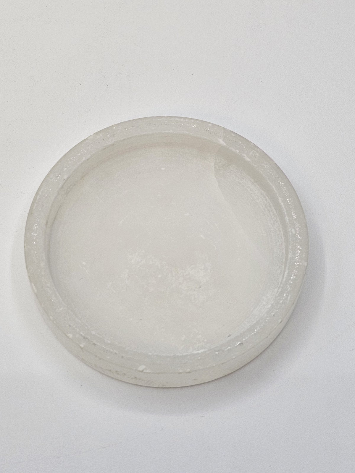 Vintage Italian White Opaline Round Cigarette Trinket Box & 4 Ashtray Coasters