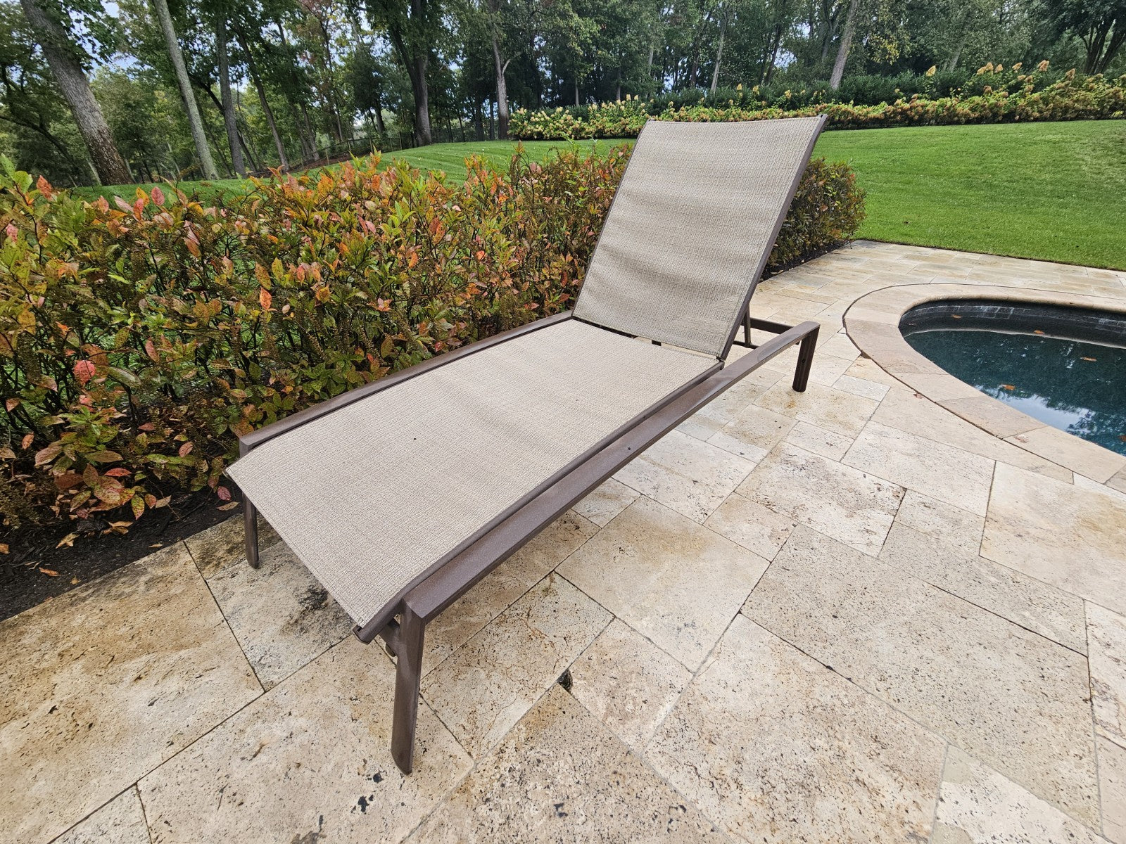 Tropitone Relaxed Sling Chaise Lounge Aluminum Armchairs Set Of 4