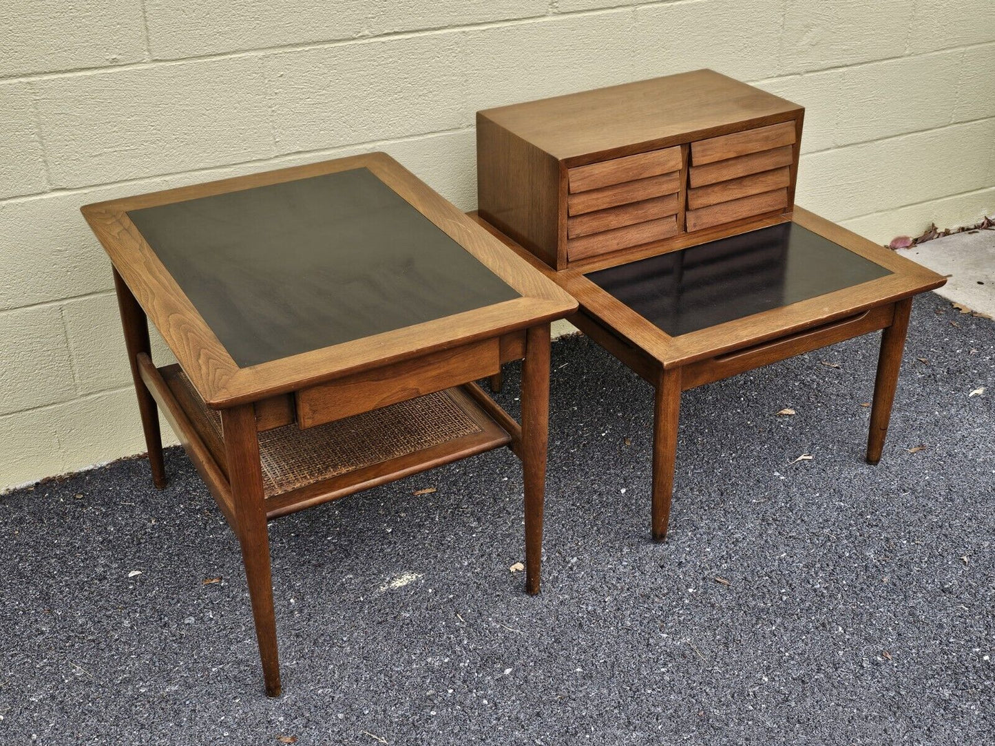 MCM Step Side End Table & Side Table Pair by American of Martinsville 