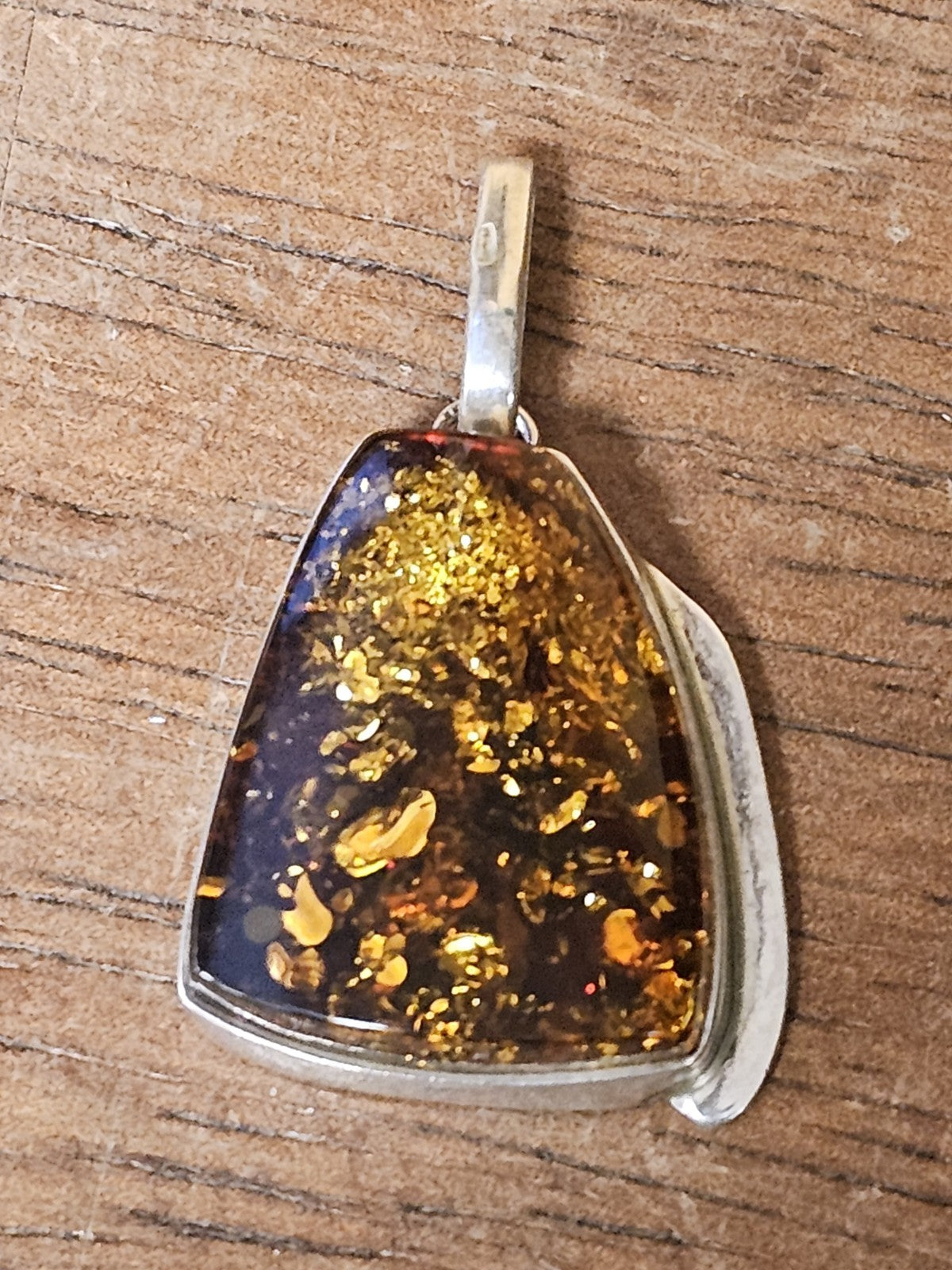 Vtg Natural Baltic Amber Gemstone 925 Sterling Silver Jewelry Pendant 2 In Long