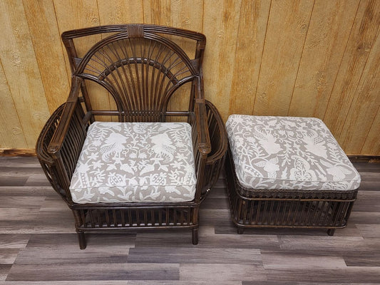 Modern High Quality Rattan Lounge Chair & Ottoman