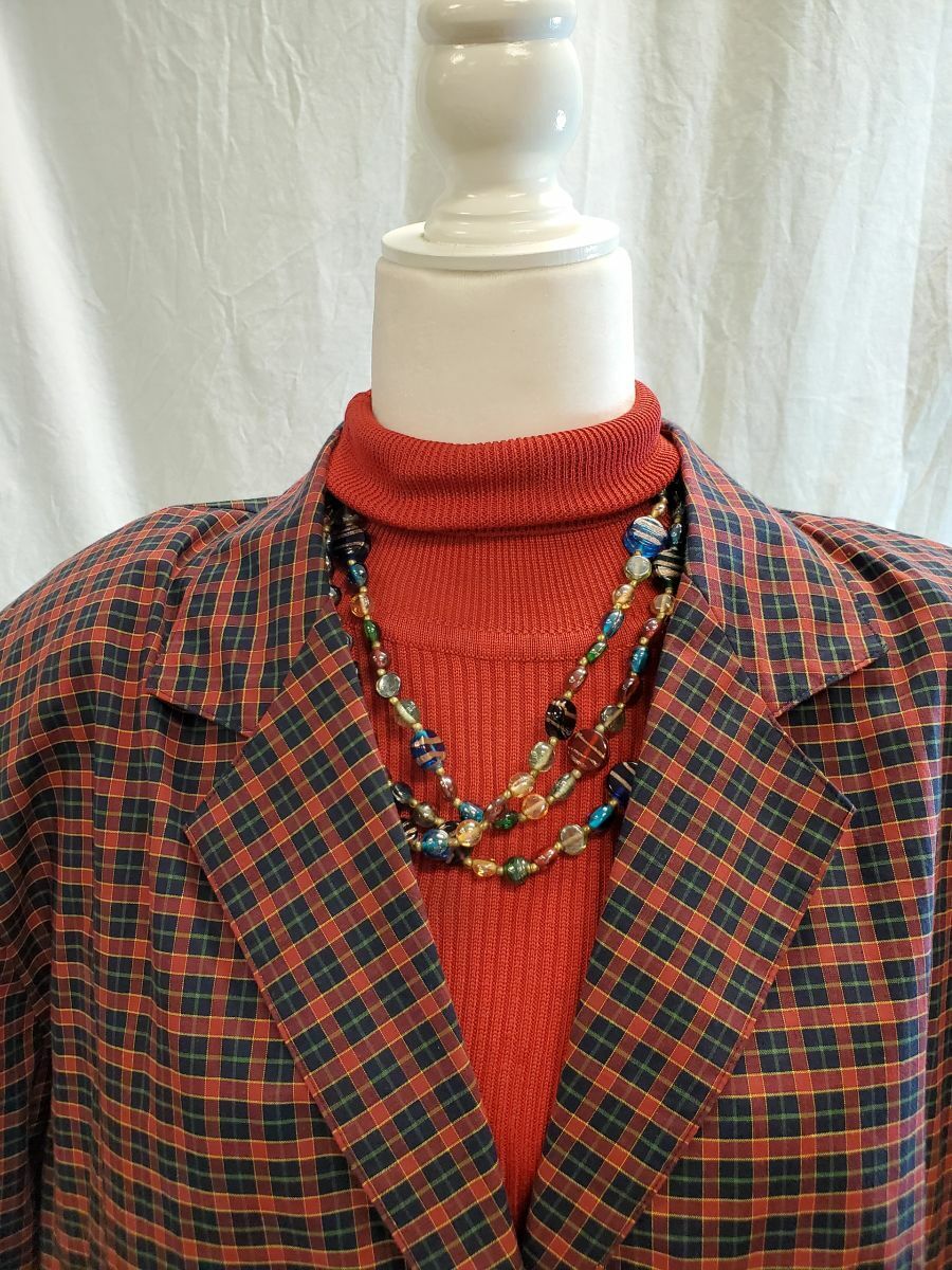 Vintage Talbots 1970s - 1980s Plaid Blazer Jacket Women's