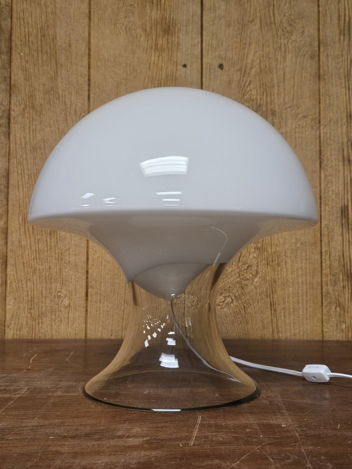 MCM Postmodern Italian Murano Glass Mushroom Table Lamp Gino Vistosi 14.5" Tall
