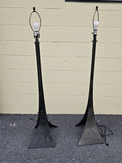 Hubbardton Forged Iron Contemporary Stasis Floor Lamp Pair 63 In Tall