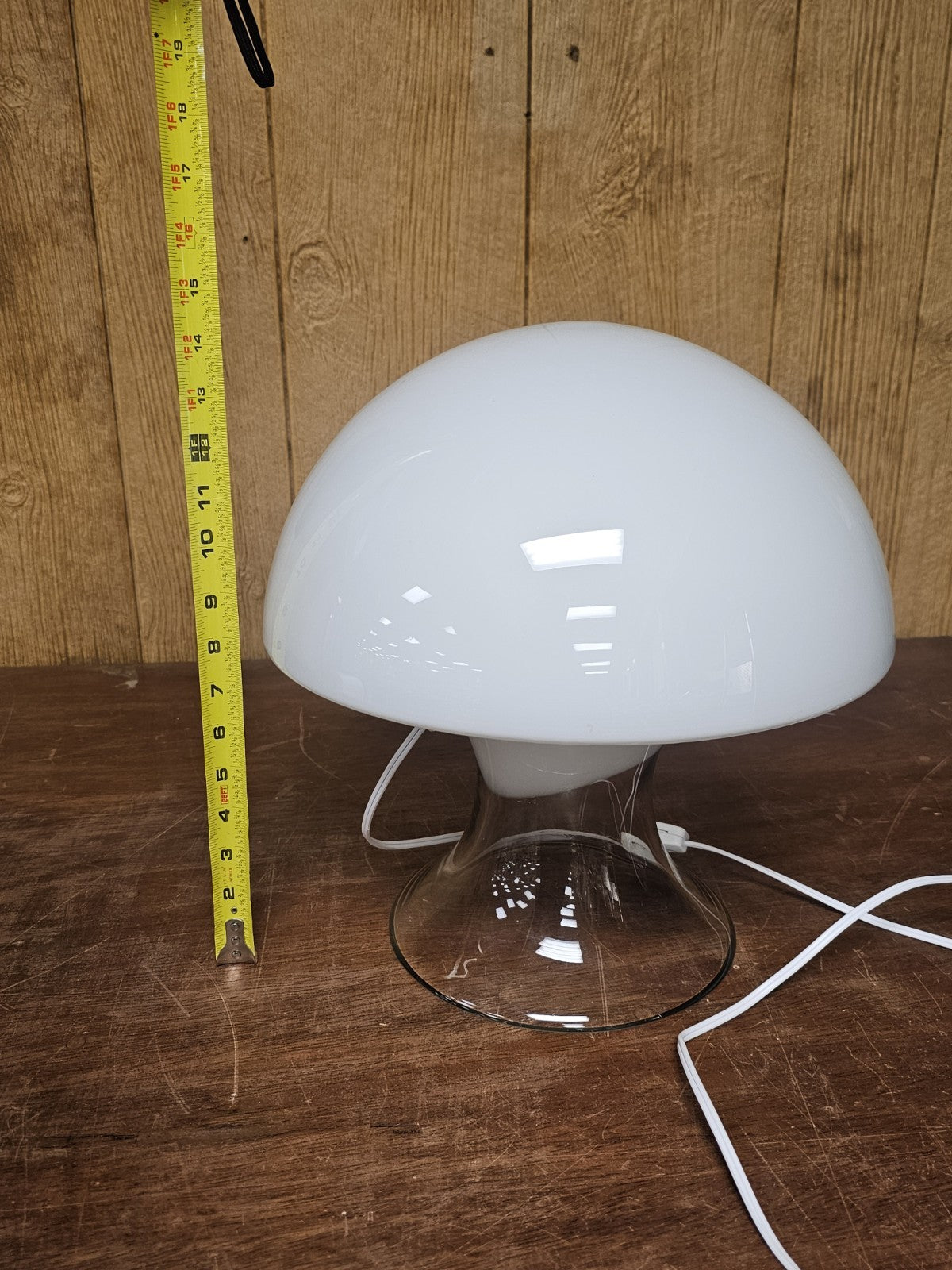 MCM Postmodern Italian Murano Glass Mushroom Table Lamp Gino Vistosi 14.5" Tall