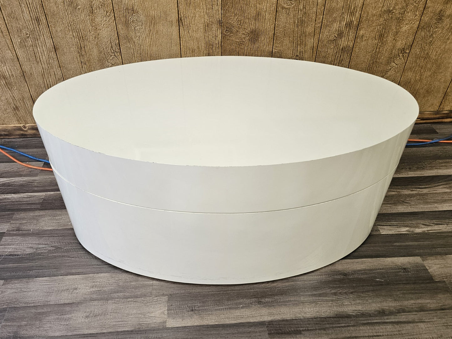 MCM Post Modern Modular Swivel Rotating Oval Adjustable Cream Coffee Table