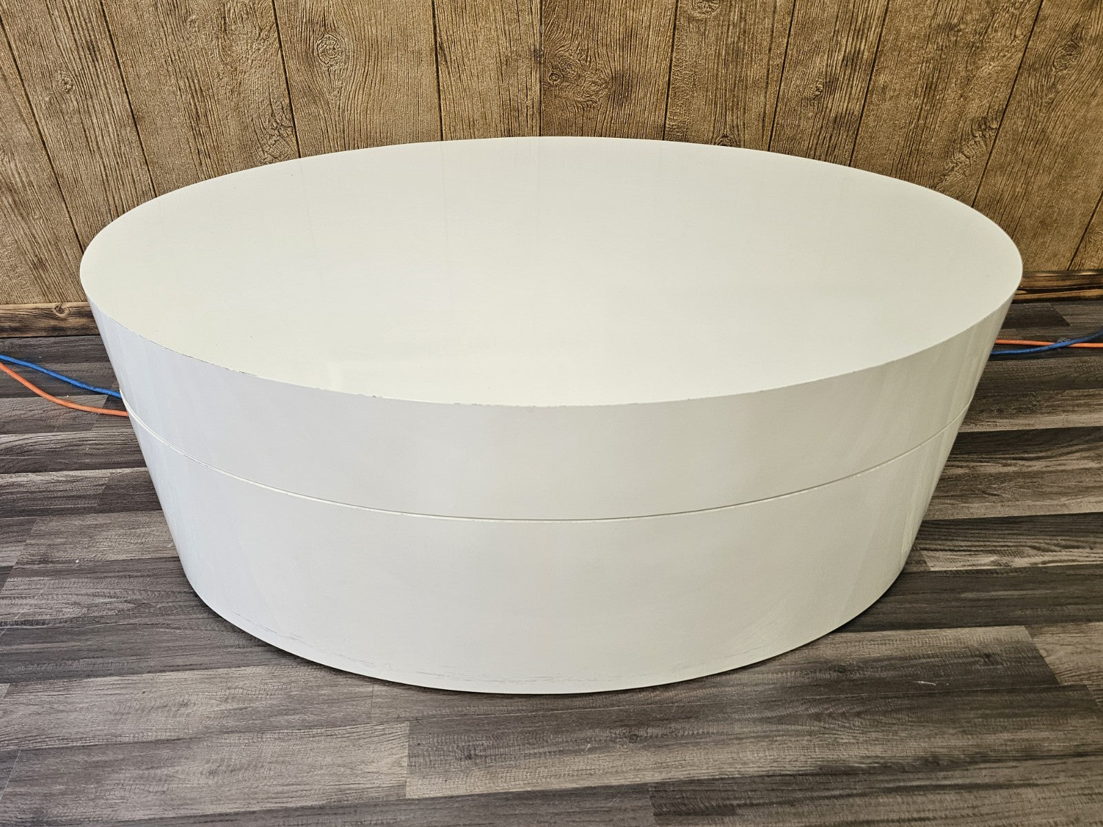 MCM Post Modern Modular Swivel Rotating Oval Adjustable Cream Coffee Table