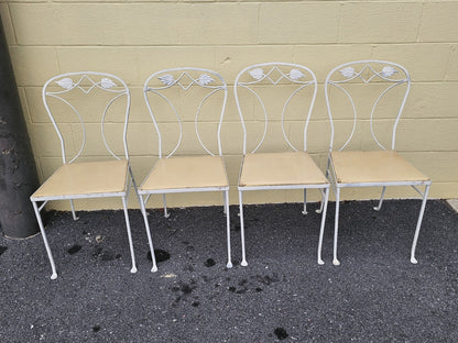 MCM Wrought Iron Salterini? Style Garden Patio Table & 4 Chairs